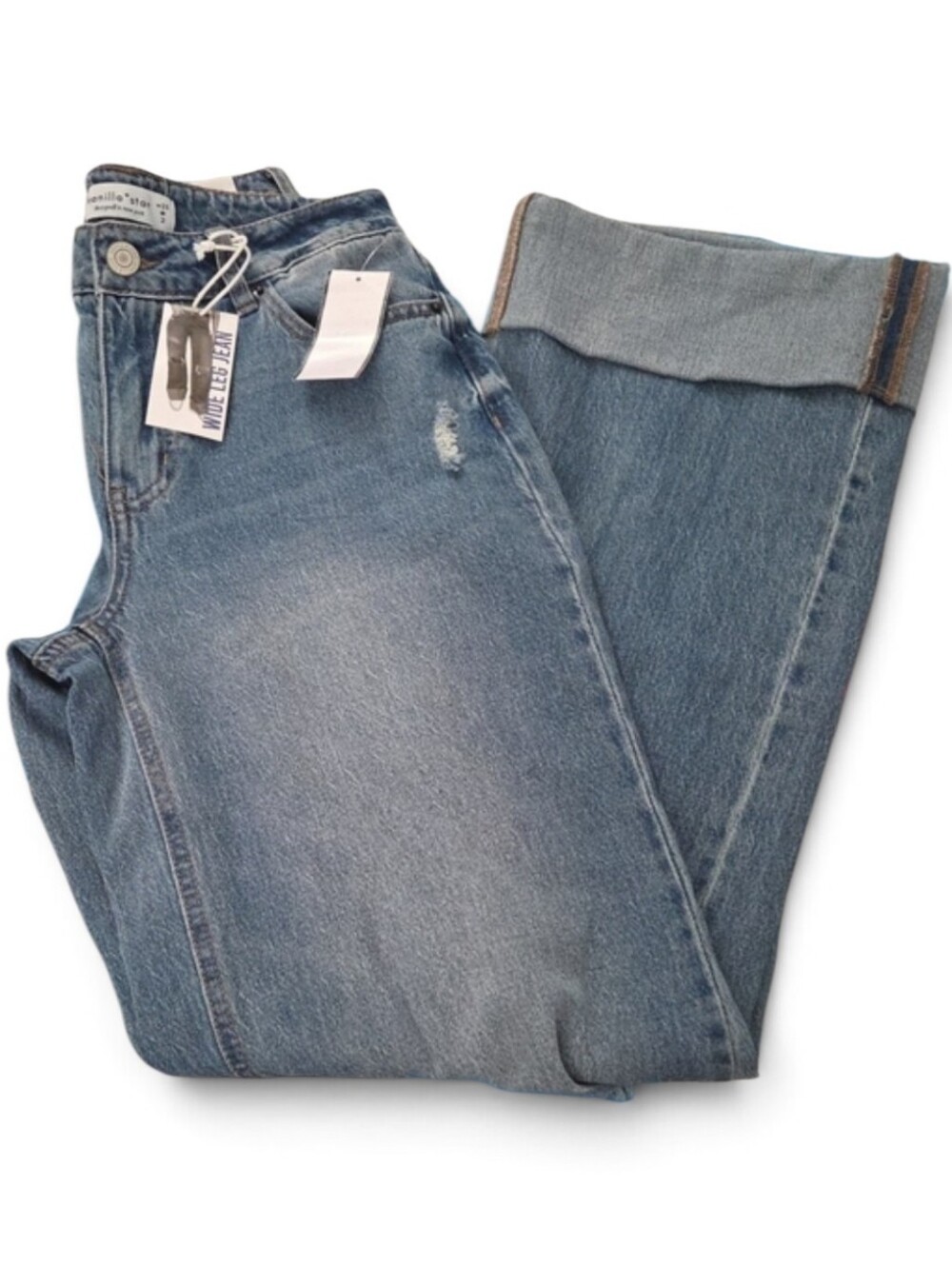 NWT Vanilla Star Light Wash Wide Leg Boyfriend Jeans